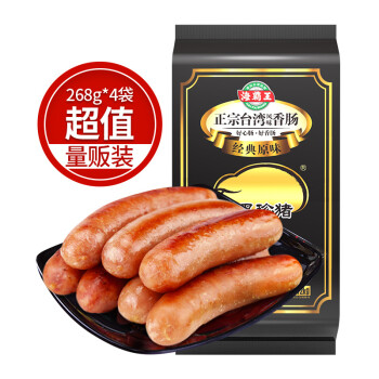 海霸王 黑珍猪台湾风味香肠 原味1072g 