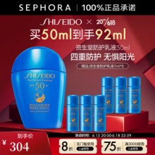 资生堂 蓝胖子防晒霜 买50ml享92ml