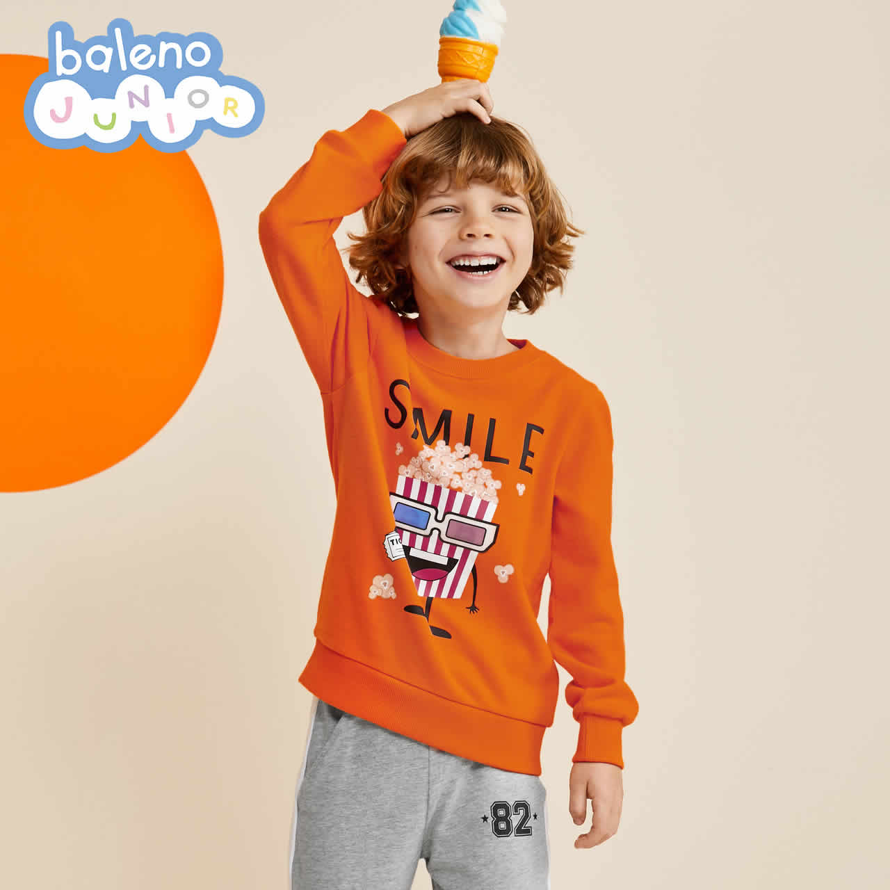baleno junior班尼路 儿童印花圆领卫衣