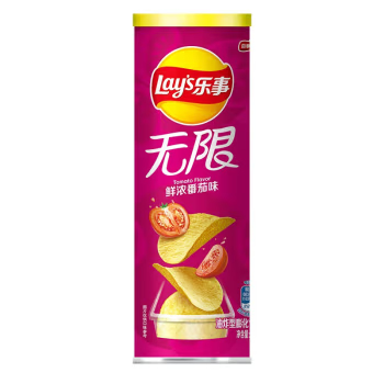 乐事（Lay's）无限薯片 鲜浓番茄味104g罐装