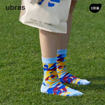 ubras海洋花园系列提花中筒袜3双