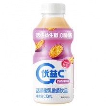 蒙牛 优益C 0脂活性益生菌 百香果味330ml*4