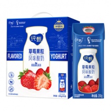 蒙牛纯甄 常温风味酸奶草莓果粒200g×10