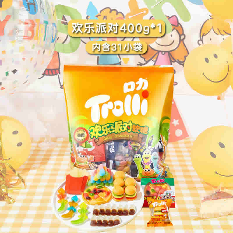 Trolli/口力 欢乐派对橡皮糖400g 31小袋