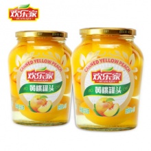 欢乐家  新鲜黄桃水果罐头900g*2瓶