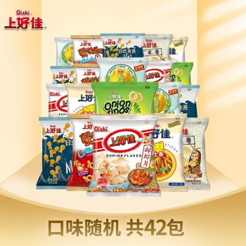 上好佳 田园薯片零食组合口味随机 42包组合5-7g/包