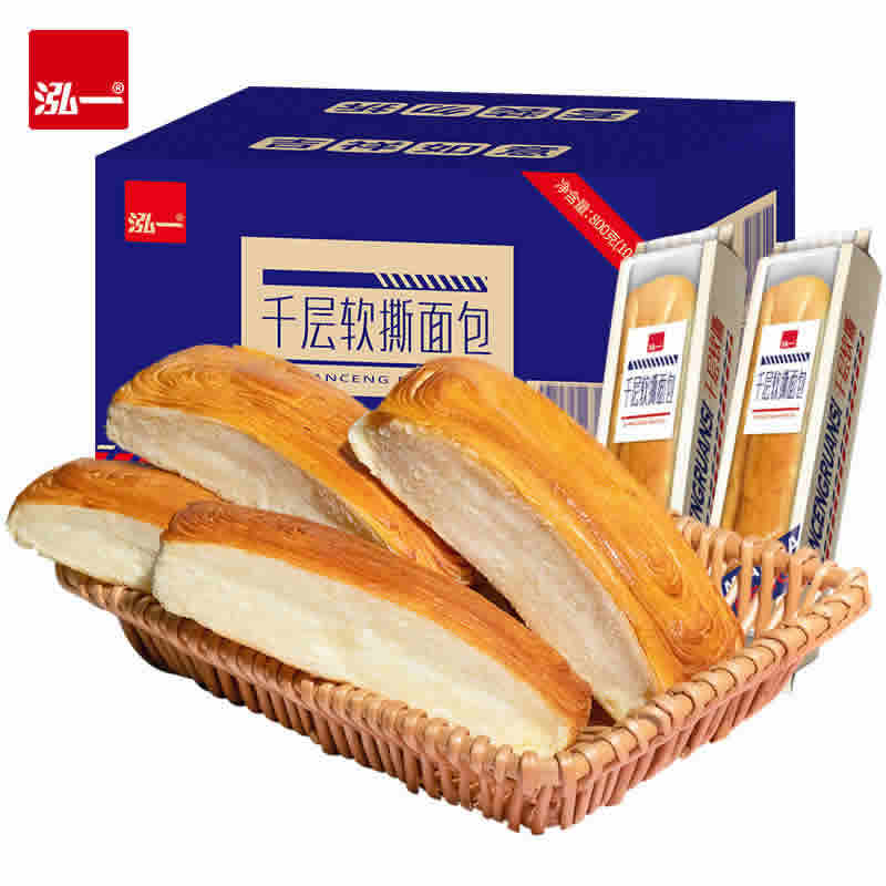 泓一 千层软手撕面包800g