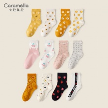 caramella袜子 中筒随机款2双