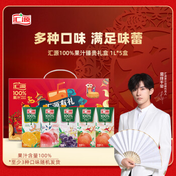 汇源  臻贵礼盒1Lx5盒100%果汁