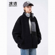 冰洁 立领羊羔绒外套