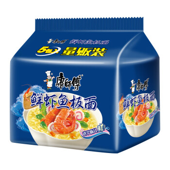 康师傅  经典鲜虾鱼板面85g*5
