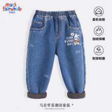 马克华菲 男童加绒牛仔裤