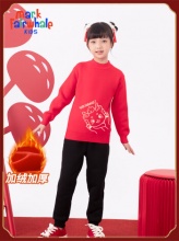 马克华菲  女童红色加绒毛衣