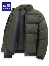 罗蒙  男装短款立领棉服
