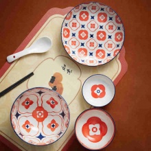 共禾京品 柿柿如意中式陶瓷餐具6件套