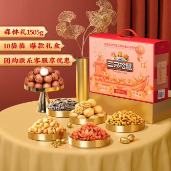 三只松鼠 坚果大礼包森林礼10袋装/1505g
