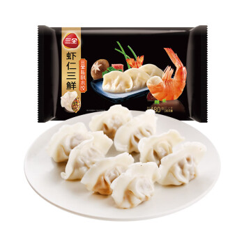 三全 私厨水饺 虾仁三鲜水饺480g 30只 