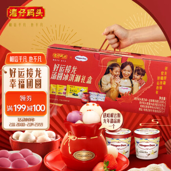 湾仔码头 年菜好运接龙汤圆冰淇淋礼盒1300g