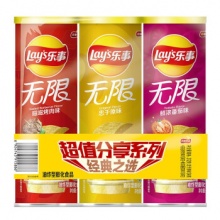乐事 薯片104g*3组合装黄瓜+原味+青柠