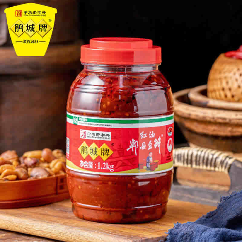 鹃城牌 红油郫县豆瓣酱1200g瓶装 