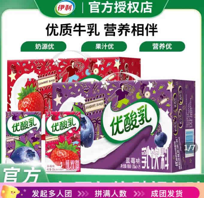 伊利 优酸乳 乳饮料250ml*24盒