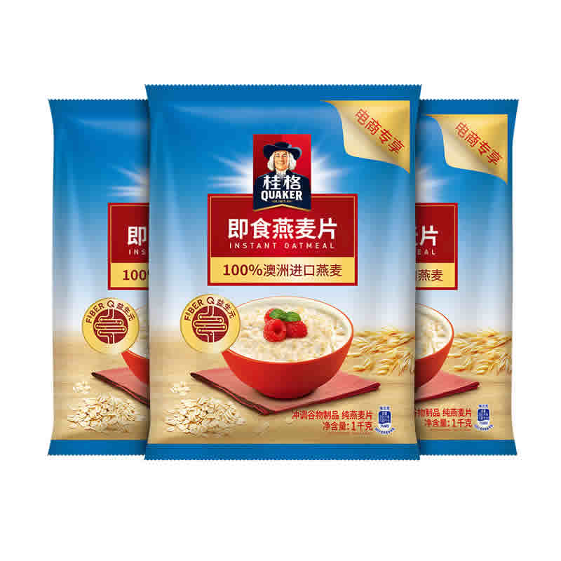 桂格 原味即食麦片1000g*3袋