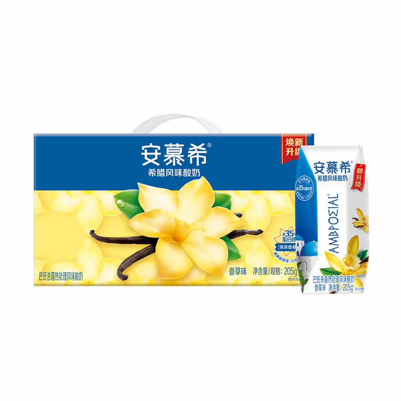 伊利安慕希 希腊风味酸奶香草味205g*10盒
