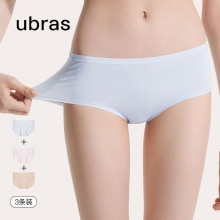 ubras 女莫代尔纯棉底裆抗菌内裤3条装