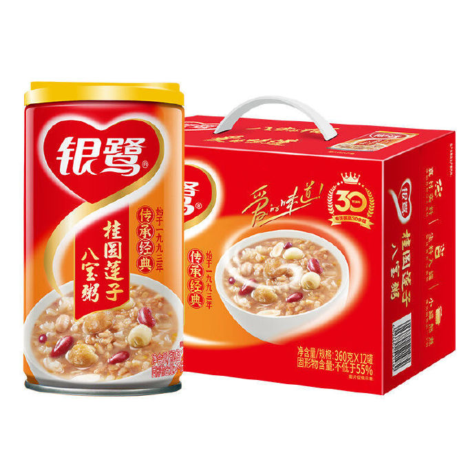  银鹭 桂圆莲子八宝粥360*12罐