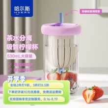 哈尔斯 玻璃杯吸管杯530ml