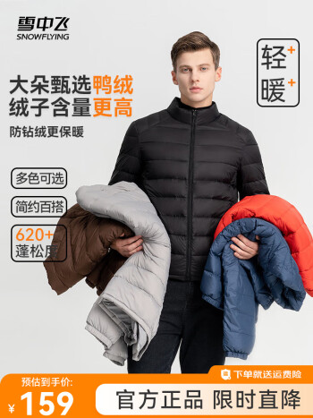 雪中飞  男式立领羽绒服