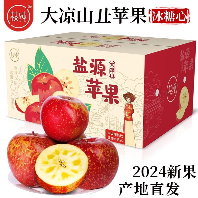 枝纯 大凉山丑苹果冰糖心苹果5斤