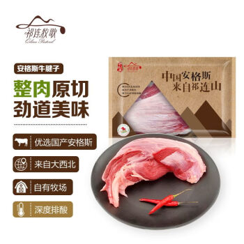 祁连牧歌 国产原切安格斯牛腱子1000g/袋