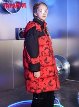鸭鸭 亲子装中长款过膝羽绒服