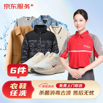 京东 洗衣衣鞋任洗6件