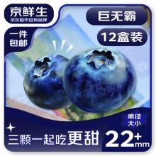 京鲜生 云南蓝莓 12盒22mm+装 125g/盒 