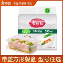 美丽雅 方形套盒650ml*30套带盖