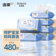 洁柔 婴儿湿巾 亲肤小奶皮80片*6包
