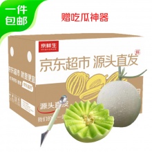 京鲜生 山东玉菇甜瓜净重4.5-5斤 2粒装 单果2斤起 