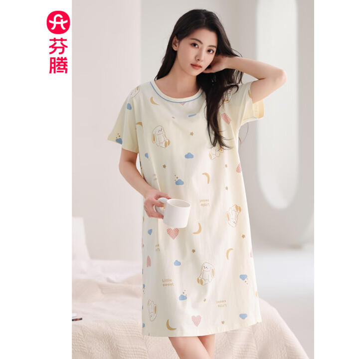 芬腾 女纯棉睡衣裙