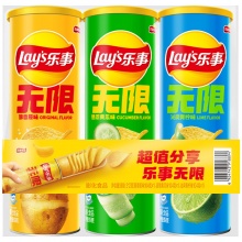 乐事无限 三连罐薯片104g×3罐