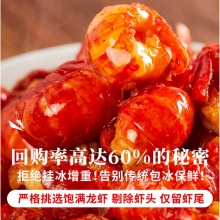 洪湖诱惑  无冰小龙虾尾（一级）净虾重2斤 大号 220-260粒