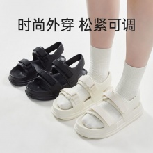 优调  厚底魔术贴沙滩鞋