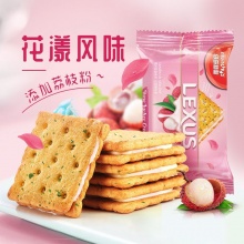 马奇新新 进口玫瑰荔枝味夹心饼干