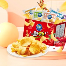 可比克 纯切薯片10包5口味 共300g
