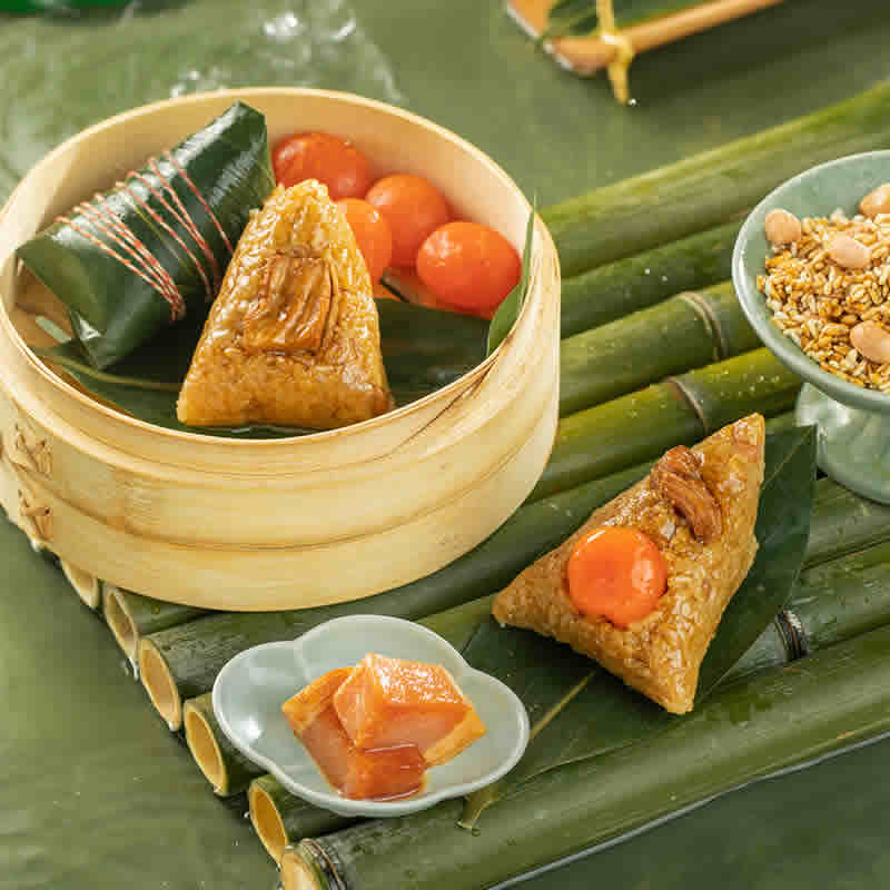西安饭庄 鲜肉蛋黄粽子100g*6只