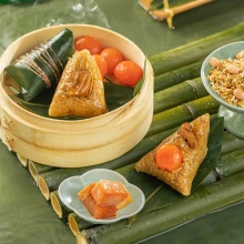 西安饭庄 鲜肉蛋黄粽子100g*6只