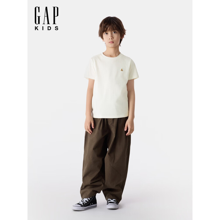 Gap 男女童纯棉小熊刺绣短袖