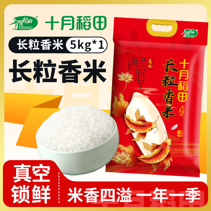 十月稻田 长粒香米锦鲤5kg*1袋 