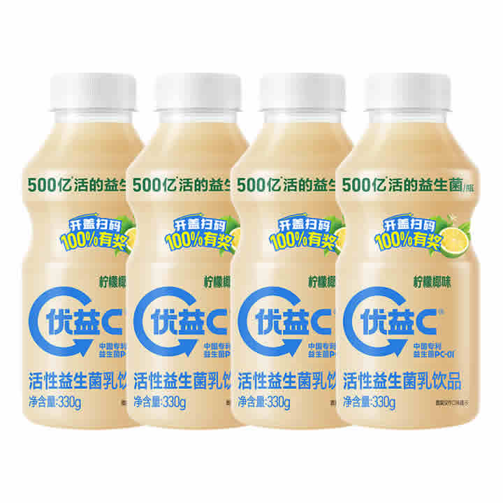 蒙牛 优益C青柠椰子味  330g*4瓶